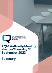 Latest Summary of RQIA Authority Meeting Published